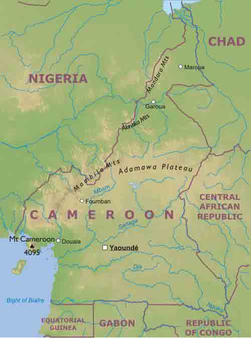 cameroon physical map